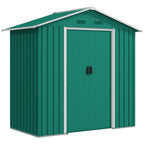 6.5ft x 3.5ft Metal Garden Storage Shed for Outdoor Tool Storage with Double Sliding Doors and 4 Vents Outsunny