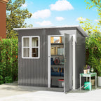 7x4 Garden Shed Galvanised Steel Frame Garden Storage Shed with Lock & Gloves Outsunny