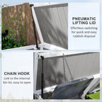 4.7 x 2.5FT Garden Shed, Double Bin Storage Shed with Lockable Doors, Outdoor Small Shed with Openable Lid for 2 Trash Cans, Garden Tools Outsunny