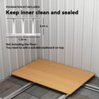 Garden Metal Tool Storage Shed with Sliding Door, Sloped Roof and Floor Foundation, 152 x 132 x 188cm Outsunny