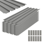 Set of 12 Corrugated Steel Roof Sheet Panels Outsunny