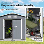 13 x 11ft Metal Garden Shed, Outdoor Storage Tool House with Ventilation Slots, Foundation Kit and Lockable Double Doors
