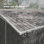 11.3 x 9.2ft Lean to Metal Garden Shed, Outdoor Galvanised Tool Storage House with Double Sliding Doors and 2 Air Vents