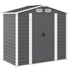 7 x 4ft Garden Shed, Easy to Assemble, Upgraded Galvanised Steel Frame with Foundation Kit, Double Doors with Lock, Outdoor Metal Shed with Vents and Gloves, Garden Storage Shed Outsunny