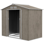 7 x 4ft Metal Garden Storage Shed with Vents, Floor Foundation Kit and Lockable Double Doors Outsunny