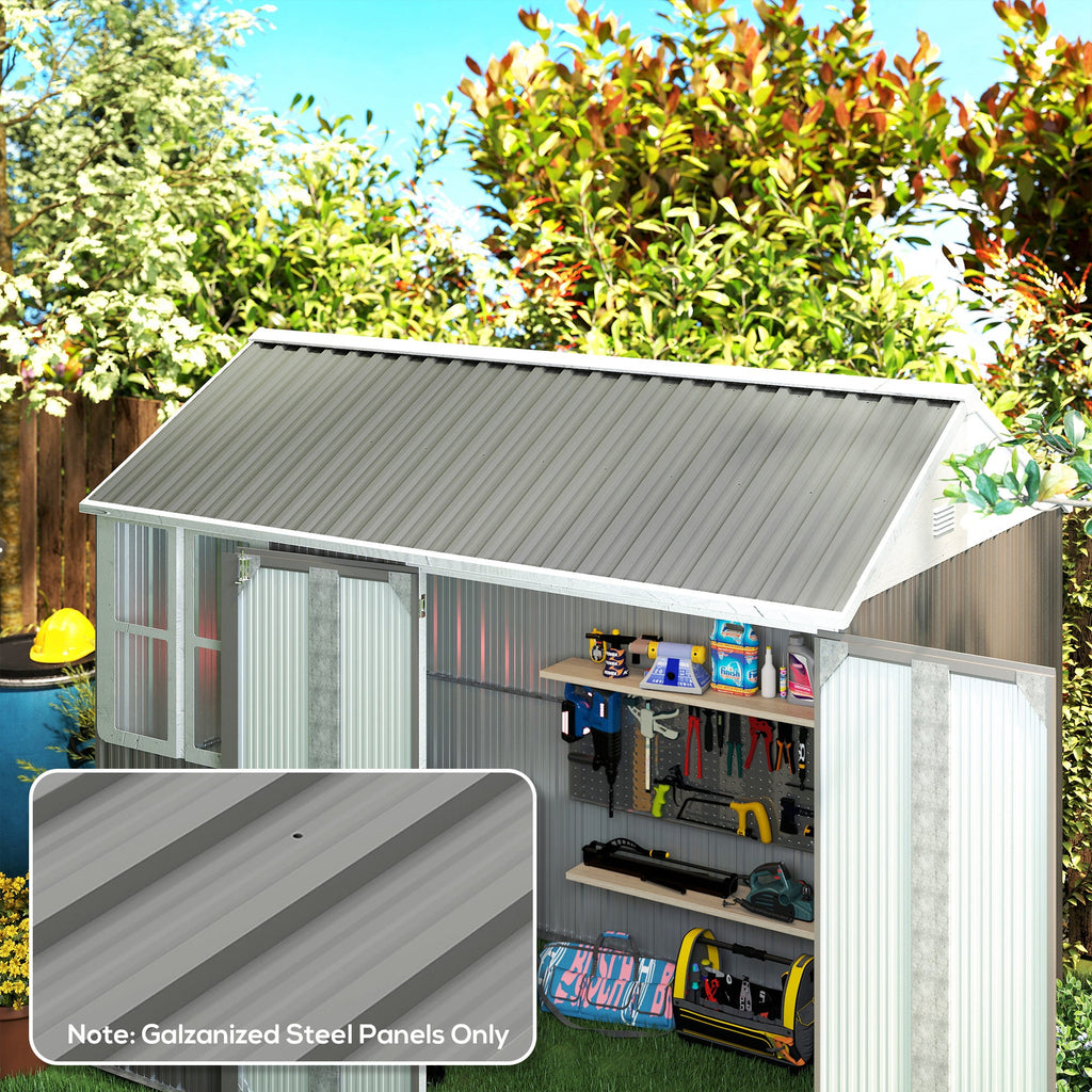 Set of 12 Corrugated Steel Roof Sheet Panels Outsunny