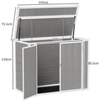 4.7 x 2.5FT Garden Shed, Double Bin Storage Shed with Lockable Doors, Outdoor Small Shed with Openable Lid for 2 Trash Cans, Garden Tools Outsunny