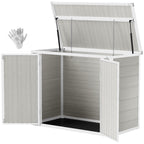 4.7 x 2.5FT Garden Shed, Lockable Outdoor Storage with Openable Lid, Small Shed for 2 Trash Cans, Tools, Patio Outsunny