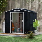 7 x 4ft Weatherproof Shed, Outdoor Bike Storage Shed with Ventilation Slots, Foundation Kit and Lockable Double Doors Outsunny