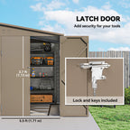 5 x 9ft Galvanised Metal Garden Shed with Foundation Kit, Outdoor Lean-to Shed, Tool Storage House with Lockable Doors, Gloves and 2 Air Vents for Patio Outsunny