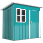 7 x 4ft Galvanised Steel Garden Shed, with Lock and Gloves Outsunny