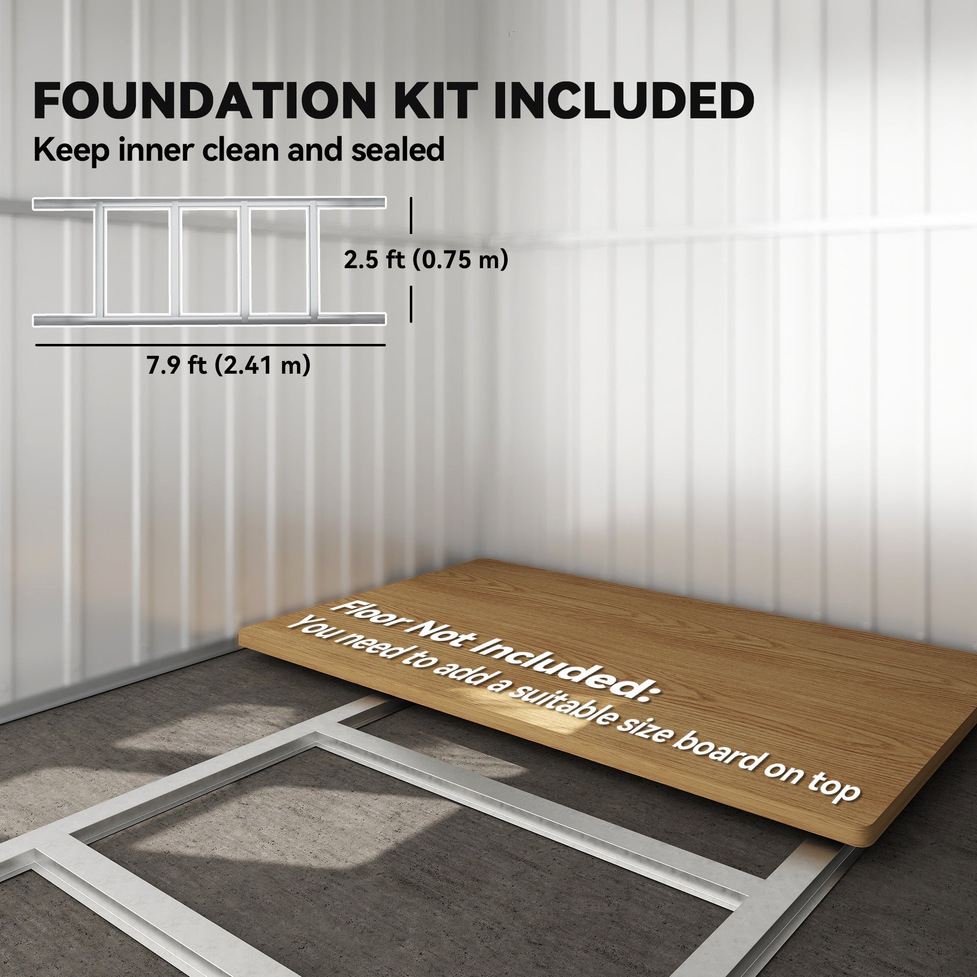 8.5 x 6ft Storage Shed Galvanised Steel Garden Shed, Metal Shed with Foundation Kit, Window, Lockable Wide Doors and Air Vents for Outdoor Patio Outsunny