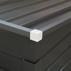 4 x 6ft Galvanised Metal Garden Shed, with Locking Door - Grey Outsunny