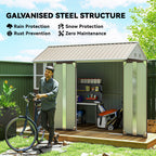 8 x 6 ft Galvanised Garden Shed, Outsoor Metal Storage Shed with Double Doors Window Air Vents for Patio, Lawn Outsunny