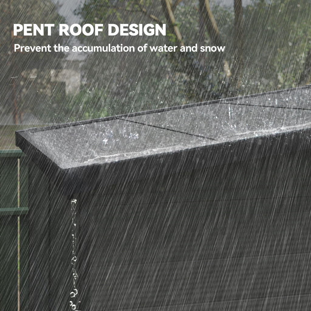 6 x 6ft Outdoor Storage Shed, Plastic Garden Shed with Windows and Air Vents, Outdoor Resin Tool Shed with Latch Doors for Garden, Deck Outsunny