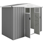 8 x 4 ft Metal Garden Shed, Garden Storage Shed with Window, 4 Vents and Lockable Door, Waterproof Galvanised Steel Tool Storage Shed Outsunny