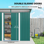 8.5 x 6ft Metal Shed with Lightsky Panels, Garden Storage Tool House with Double Doors for Garden, Patio and Lawn Outsunny