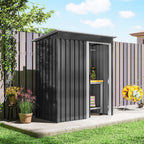 5 x 3ft Garden Storage Shed with Sliding Door and Sloped Roof Outdoor Equipment Tool Outsunny