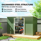 9ft x 4ft Metal Garden Shed, Outdoor Tool House with Foundation Kit, Ventilations and Double Doors Outsunny