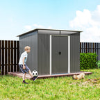 Garden Metal Storage Shed House Hut Gardening Tool Storage w/ Tilted Roof and Ventilation 8.5 x 6ft Outsunny
