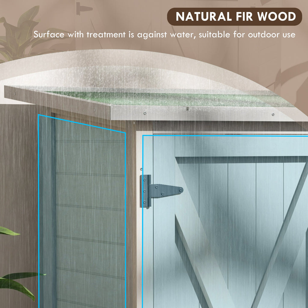46.5 x 97cm Compact Wooden Storage Shed Outsunny