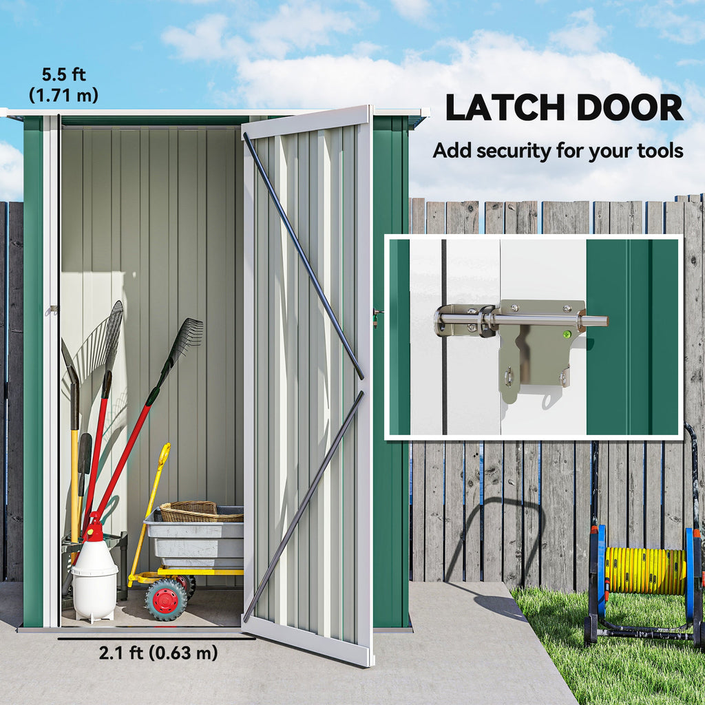 5x3 Garden Shed Metal Outdoor Tool Shed with Sloped Roof, Lockable Door for Gardeners Outsunny