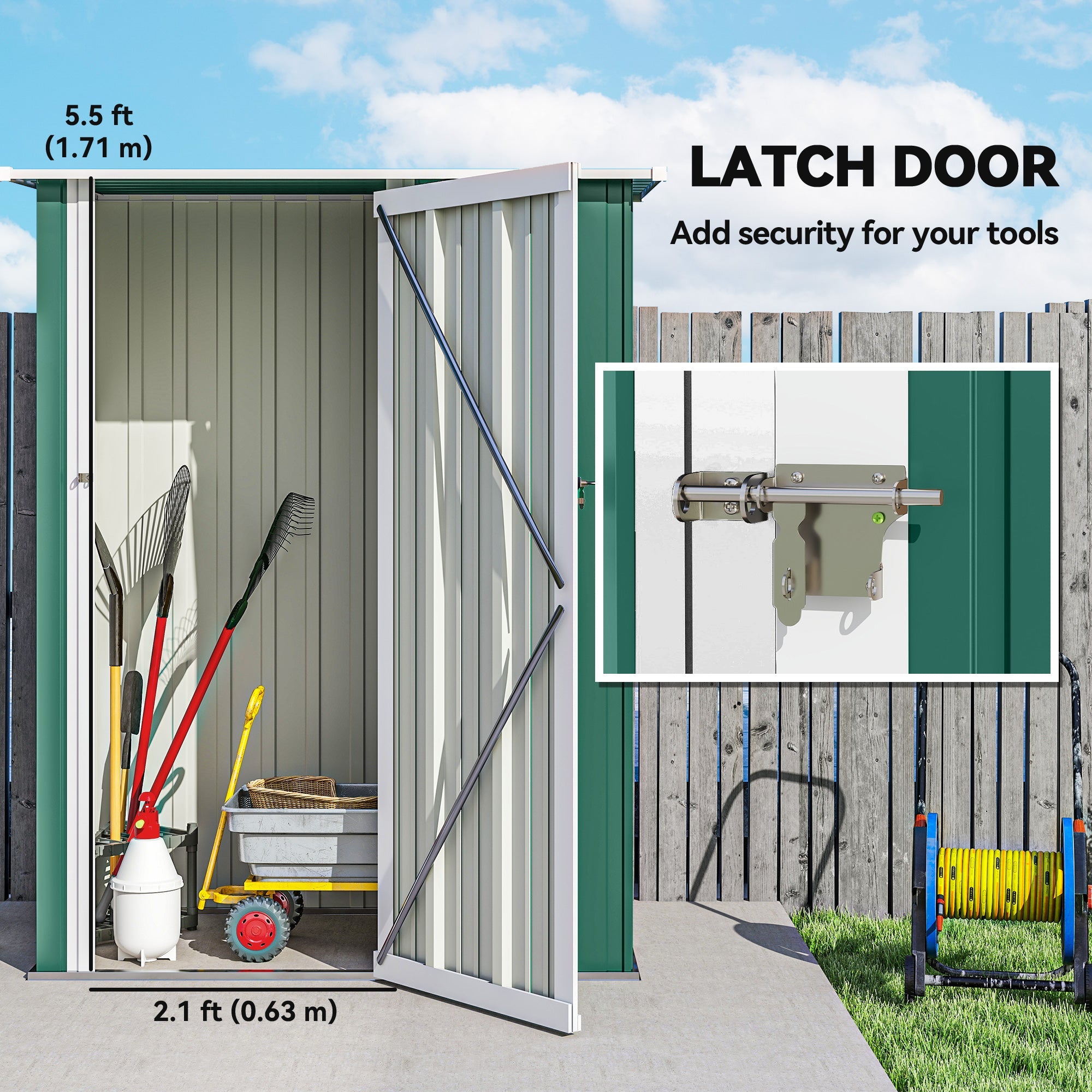 5x3 Garden Shed Metal Outdoor Tool Shed with Sloped Roof, Lockable Door for Gardeners Outsunny