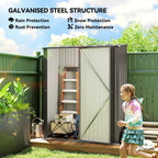 5.3 x 3.1ft Corrugated Steel Garden Shed Outsunny