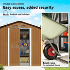6.5 x 3.5ft Metal Garden Storage Shed - Brown Wood Effect Outsunny