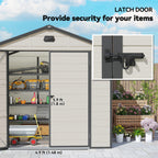 7.9ft x 6.2ft Aluminium Frame and Plastic Wall Shed, with Foundation - Cream White Outsunny