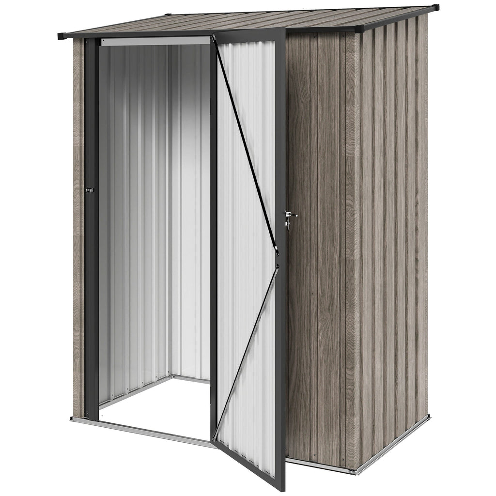 5x3 Garden Shed with Sloped Roof, Lockable Door for Tools and Equipment Storage Outsunny