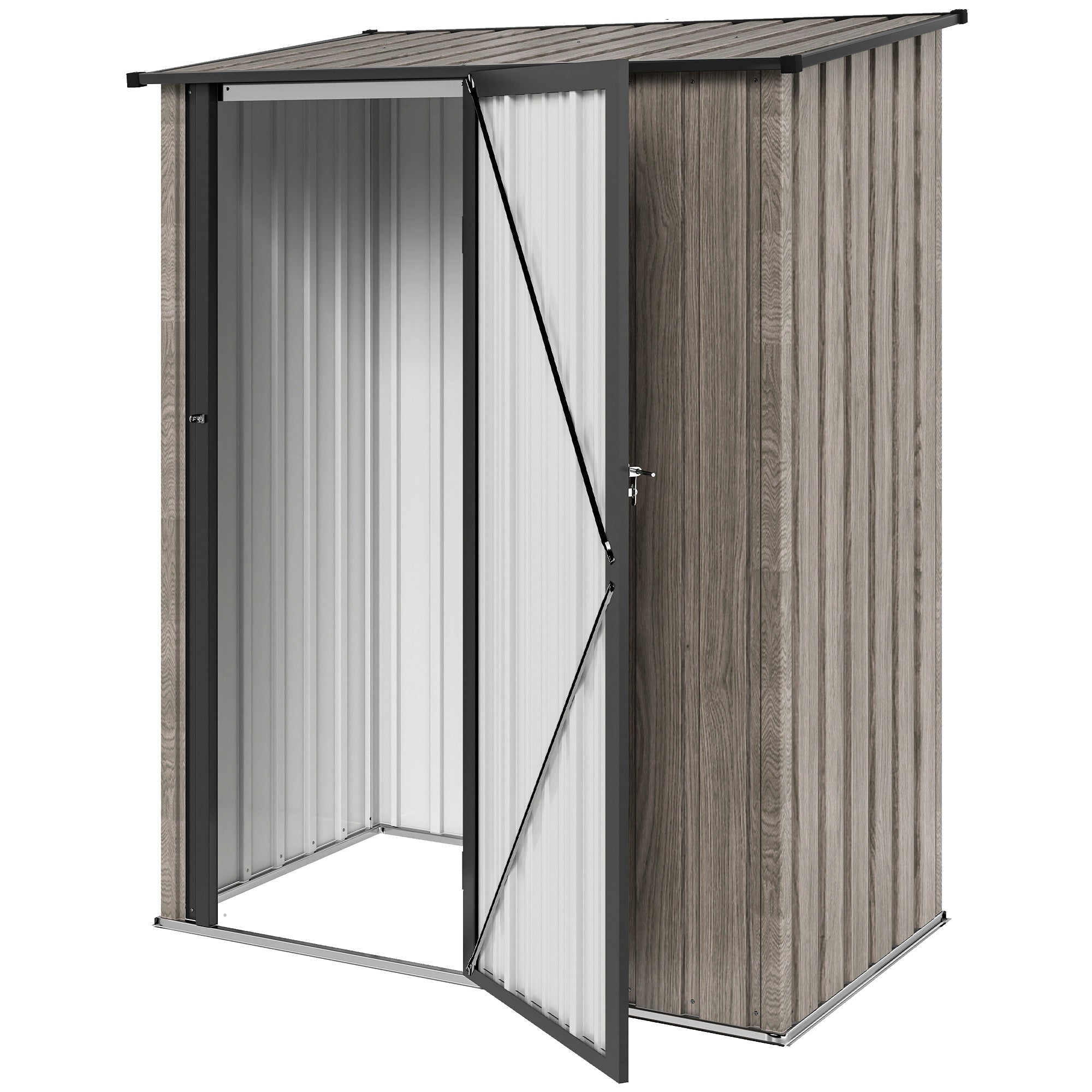 5x3 Garden Shed with Sloped Roof, Lockable Door for Tools and Equipment Storage Outsunny