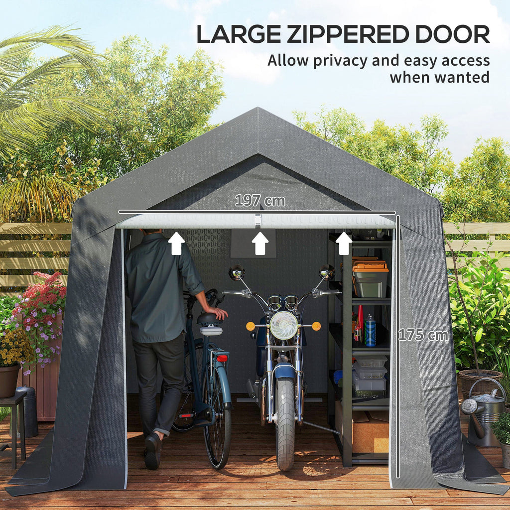 3.6 x 2.1m Portable Outdoor Shed, with Window Outsunny