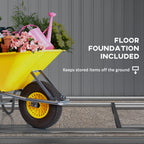 7 x 5ft Galvanised Metal Shed, with Sliding Door Outsunny