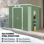 7 x 4ft Galvanised Steel Garden Shed, with Foundation Kit Outsunny