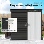 6 x 4ft Metal Garden Storage Shed, Outdoor Tool Storage Shed with Lockable Door and Gloves for Garden, Patio, Dark Grey Outsunny