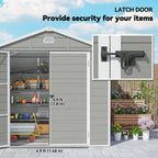 7.9ft x 6.2ft Aluminium Frame and Plastic Wall Shed, with Foundation Outsunny