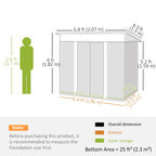 4 x 7ft Metal Shed Wood-Effect Outsunny