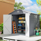 7.9ft x 6.2ft Aluminium Frame and Plastic Wall Shed, with Foundation Outsunny