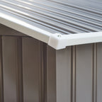9 x 6FT Outdoor Garden Roofed Metal Storage Shed Tool Box with Foundation Ventilation & Doors Light Outsunny