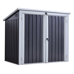 3.2 x 5.1ft Corrugated Steel Two-Bin Storage Shelter Outsunny