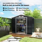 7 x 4ft Weatherproof Shed, Outdoor Bike Storage Shed with Ventilation Slots, Foundation Kit and Lockable Double Doors Outsunny