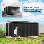 3.3 x 2.68m Corrugated Metal Shed Outsunny
