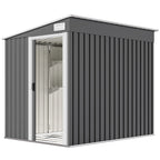 7 x 5ft Galvanised Metal Shed, with Sliding Door Outsunny