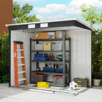 7 x 4ft Galvanised Steel Garden Shed, with Foundation Kit Outsunny