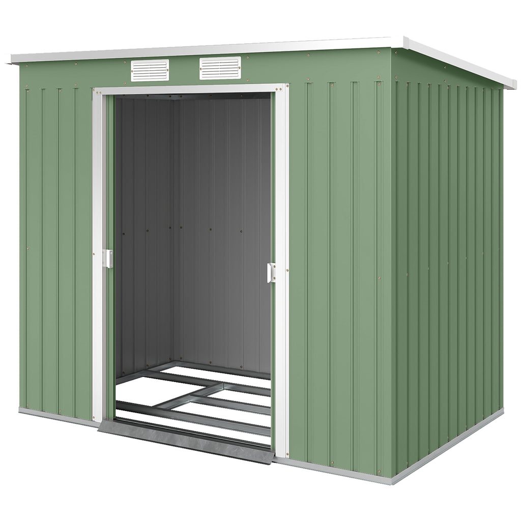 7 x 4ft Galvanised Steel Garden Shed, with Foundation Kit Outsunny