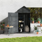 Garden Shed 4-Tier Wooden Garden Outdoor Shed 3 Shelves Utility Gardener Cabinet Lockable 2 Doors Outsunny