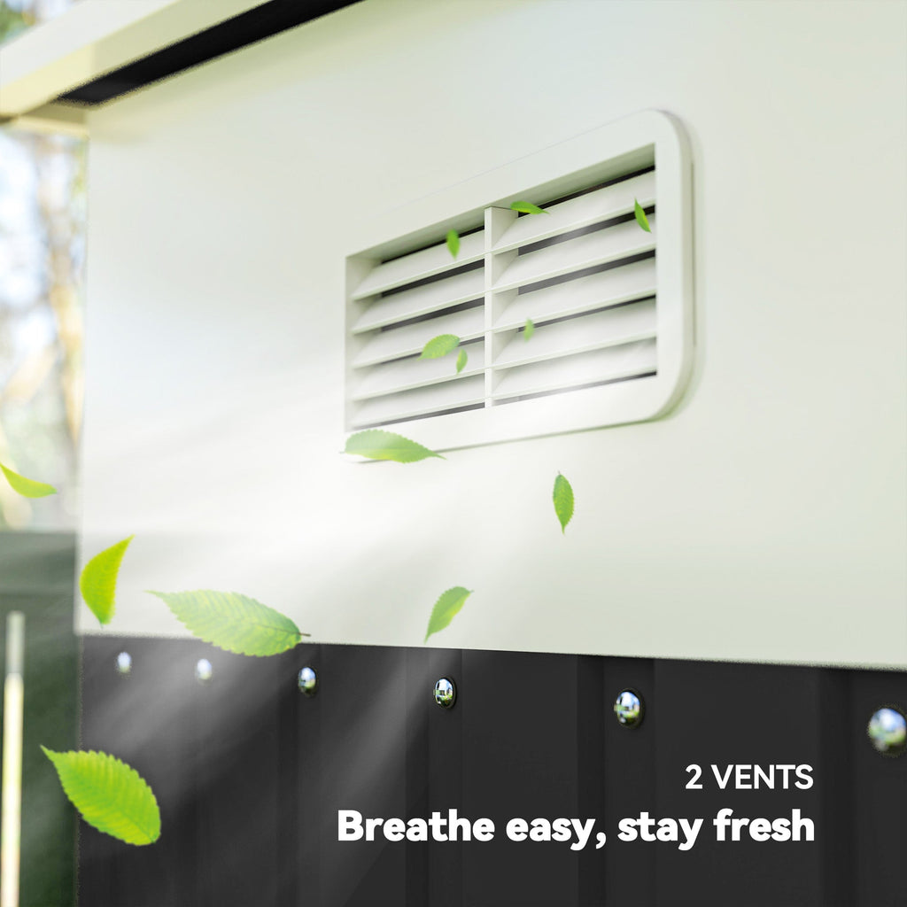 3.3 x 2.68m Corrugated Metal Shed Outsunny