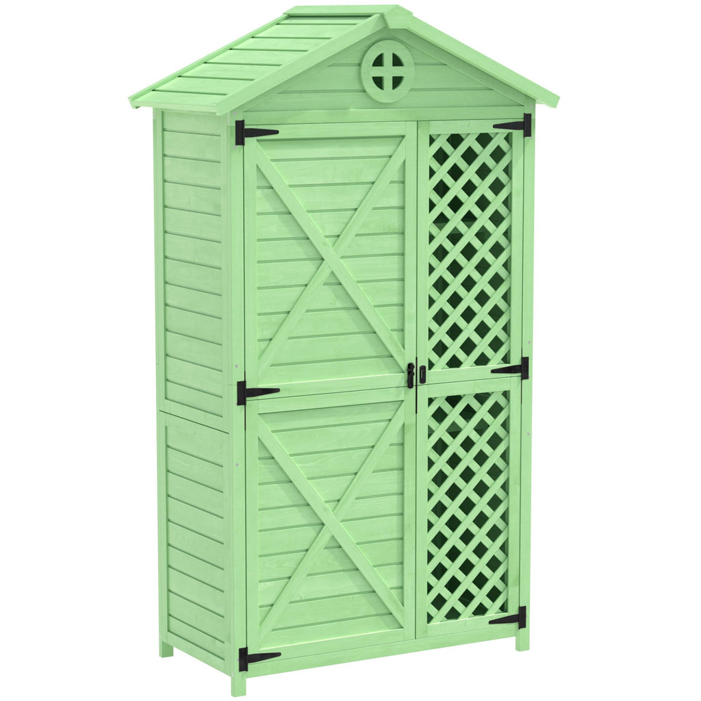 Weatherproof Fir Wood Tool House with Ventilation, Stable Construction, Outdoor Wood Garden Storage Shed, 90L x 56.5W x 175.5H cm AU Store