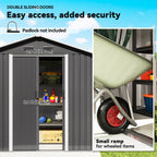6.5x3.5ft Metal Garden Storage Shed for Outdoor Tool Storage with Double Sliding Doors and 4 Vents Outsunny
